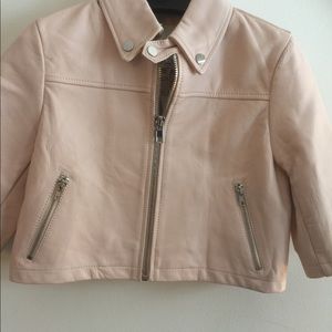 New MAJE Brittany Cropped Leather Jacket $570 NWT